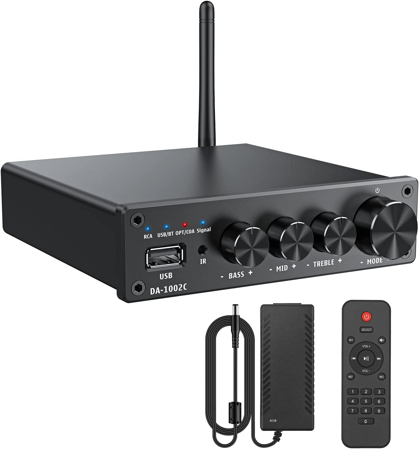 PROZOR Bluetooth Stereo Audio Amplifier 300W 300W, Mini Digital Audio Amplifier HiFi Music SD USB FM 12V/220V with IR Remote Control PROZOR Bluetooth Stereo Audio Amplifier 300W 300W, Mini Digital Audio Amplifier HiFi Music SD USB FM 12V/220V with IR Remote Control