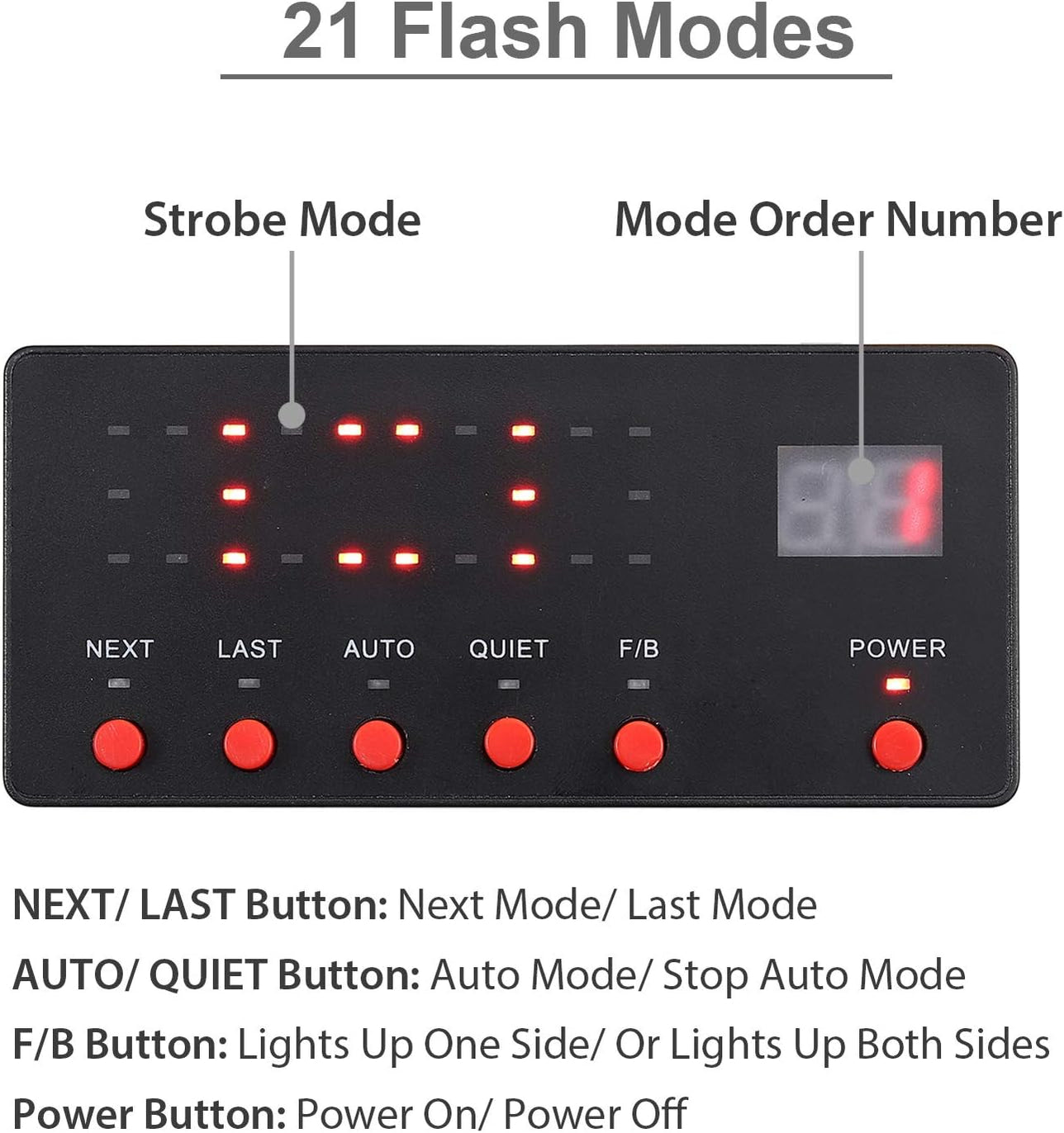 PROZOR Car Roof Light 40LEDs Amber Emergency Light IP65 Waterproof