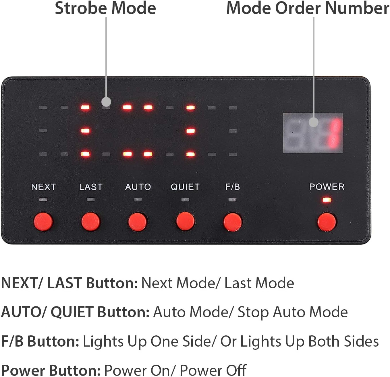 PROZOR Car Roof Light 40LEDs Amber Emergency Light IP65 Waterproof