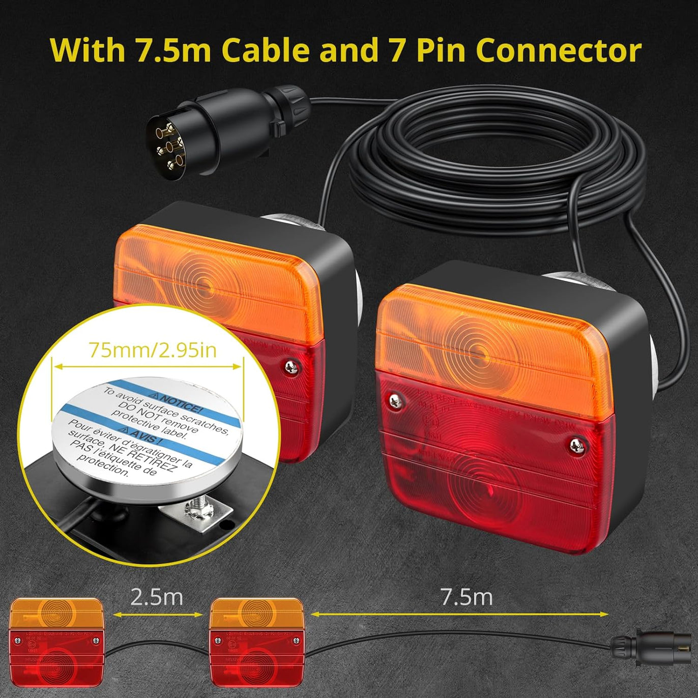 PROZOR Magnetic Trailer lights 2PCS