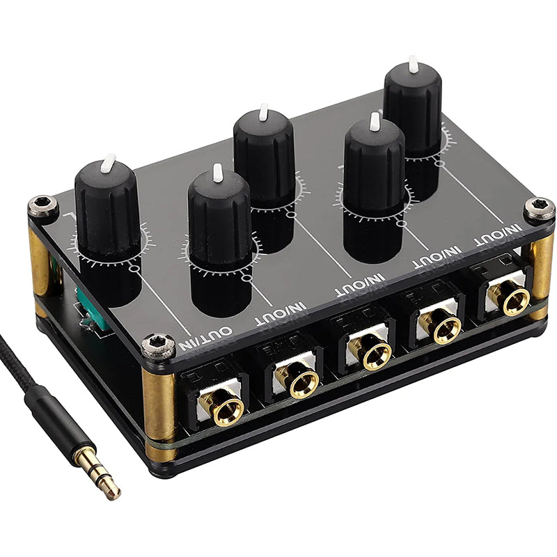 PROZOR 4-Channel 3.5mm Input/Output Mini Stereo Audio Mixer