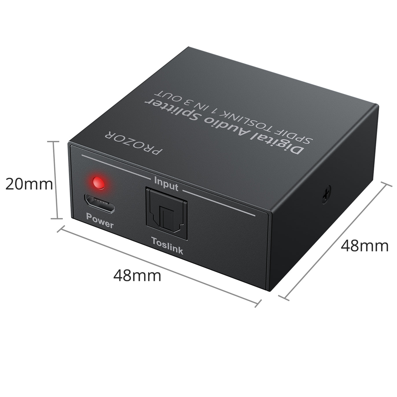 PROZOR 1 x 3 SPDIF Toslink Digital Audio Splitter 5.1CH