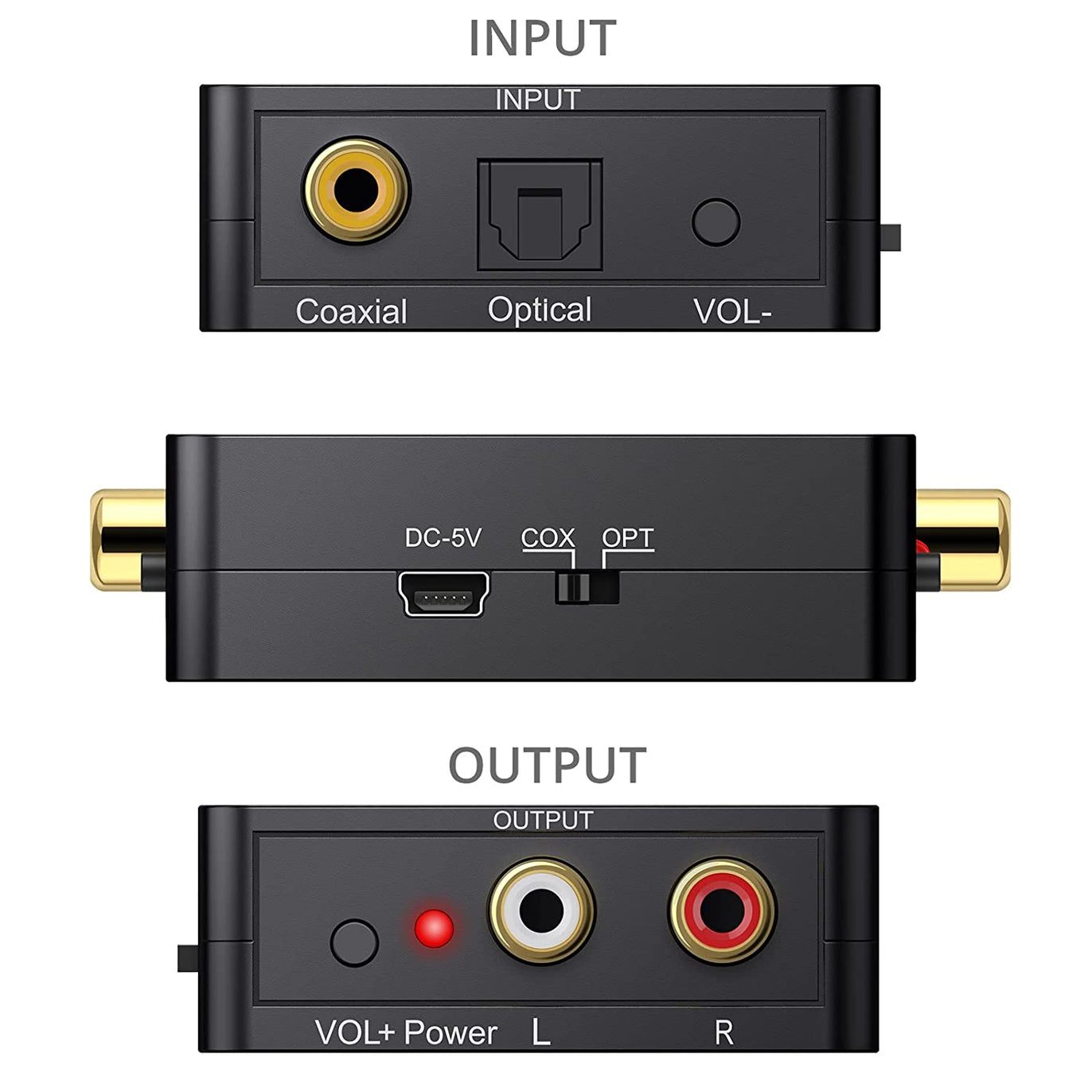 PROZOR Digital to Analog Audio Converter Support Dolby/DTS Decoder