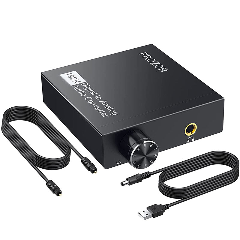 PROZOR 192kHz DAC Digital SPDIF Optical Toslink to 3.5mm Converter