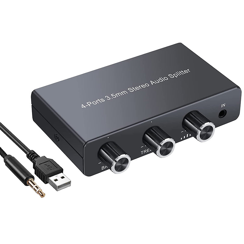 PROZOR 3.5mm Stereo Audio Splitter Support 1 In 4 Out