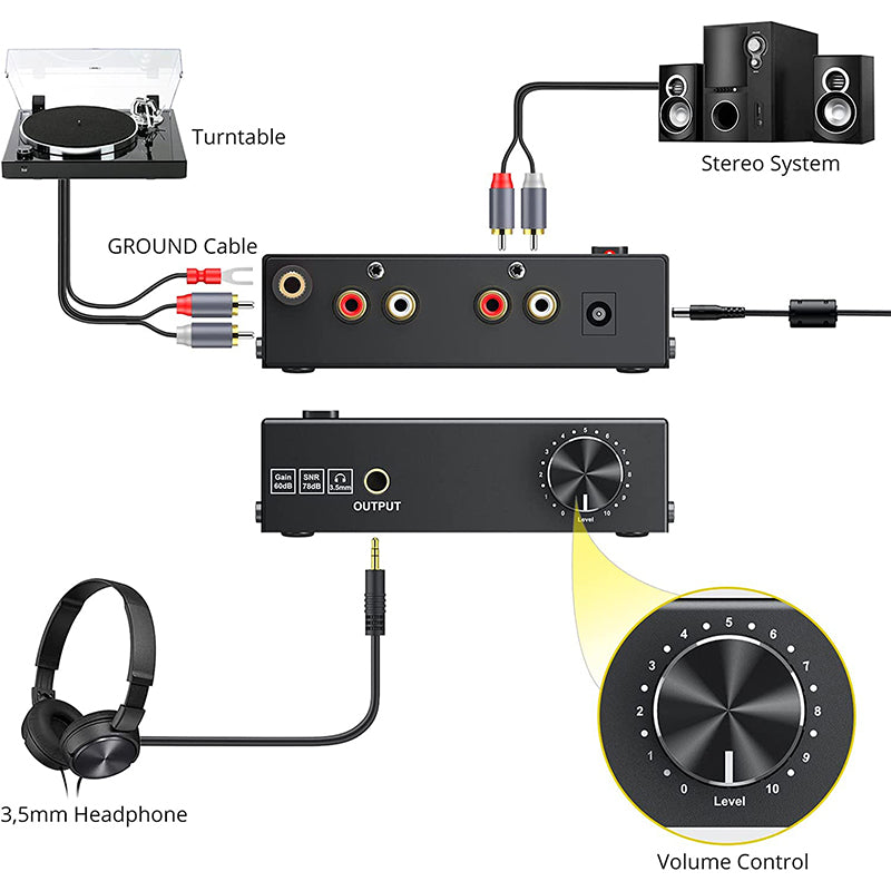 PROZOR Phono Preamplifier Phono Preamp Turntable Preamp