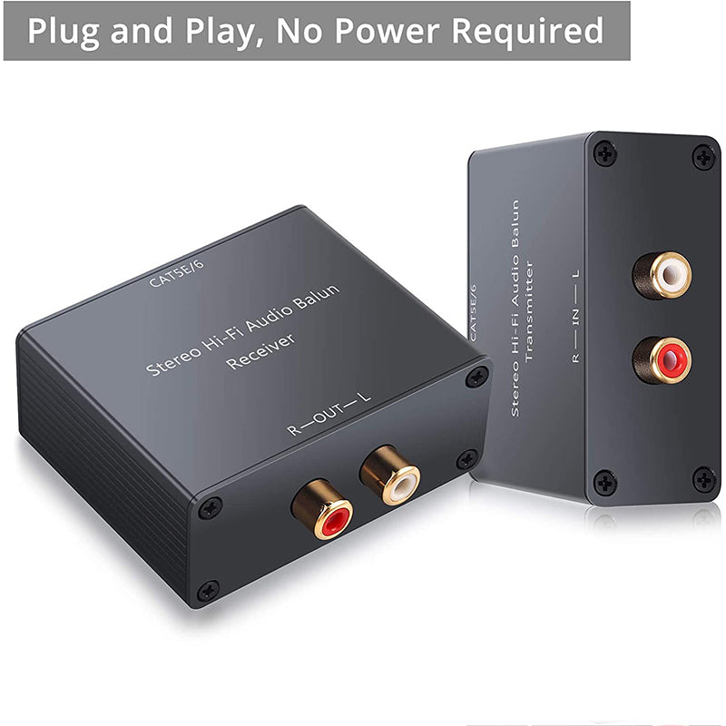 PROZOR Audio Balun Analog Audio Extender Stereo RCA to Stereo