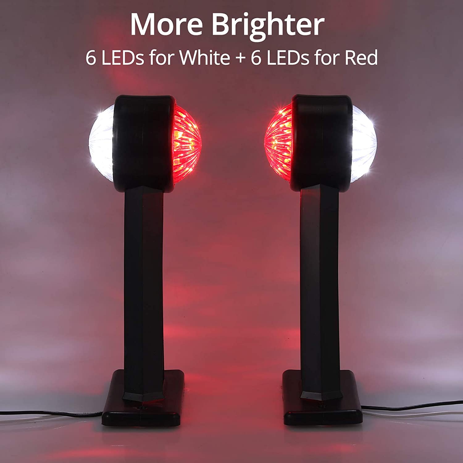 PROZOR Side Marker Lights E-mark E8 2 PCS 2 * 6 LEDs