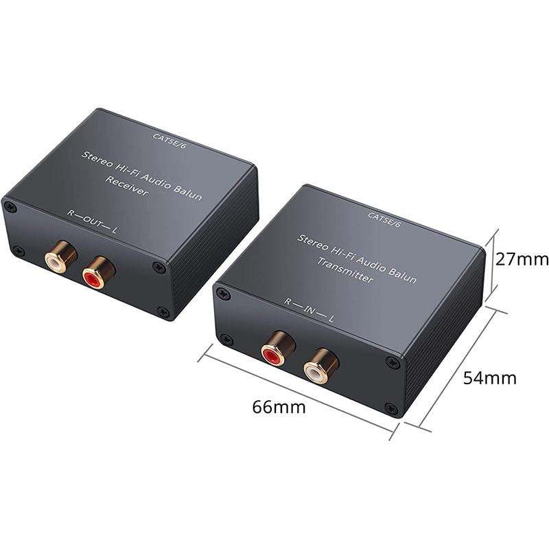 PROZOR Audio Balun Analog Audio Extender Stereo RCA to Stereo