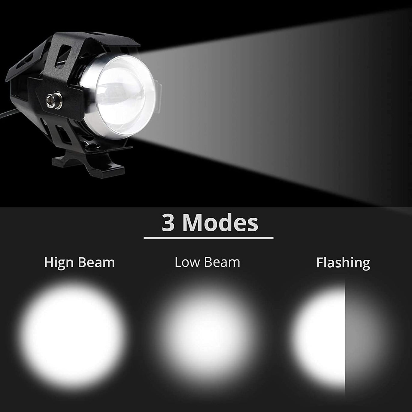 PROZOR Motorcycle Headlights Motorcycle Front Spotlights 1 Piece