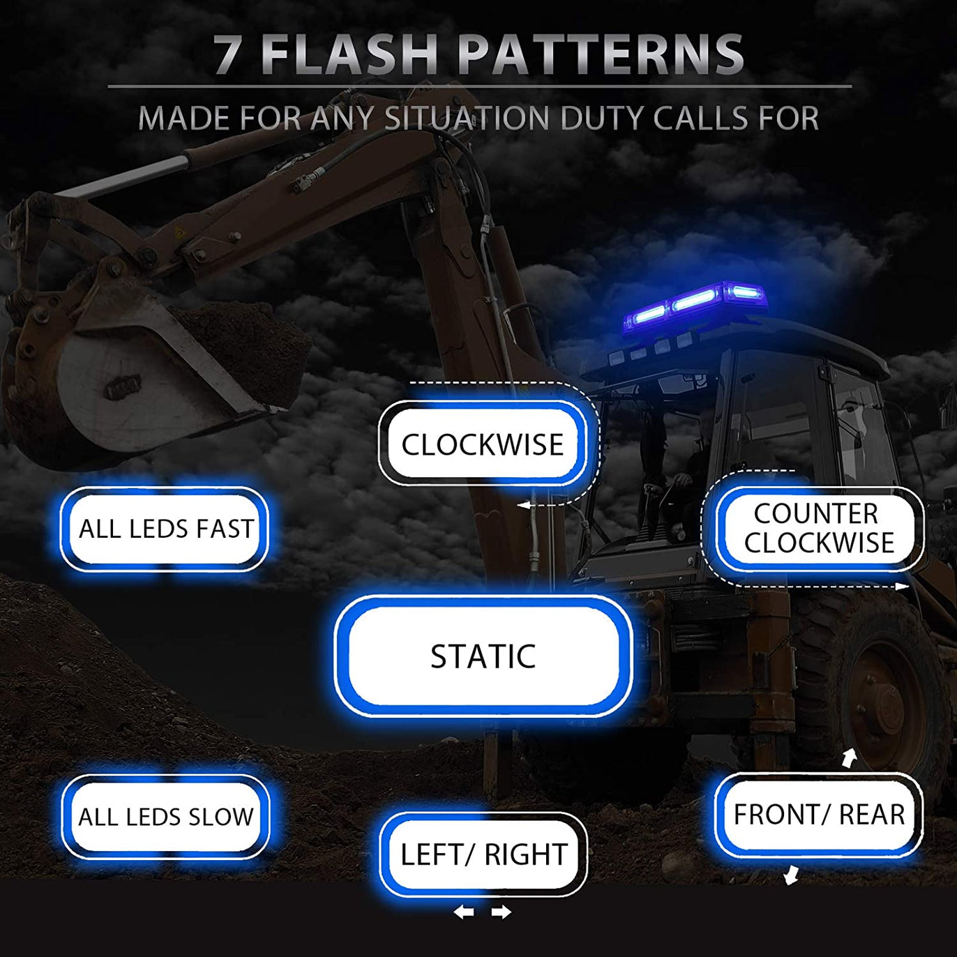 PROZOR Car Roof Light 60W 12/24V Strobe Light
