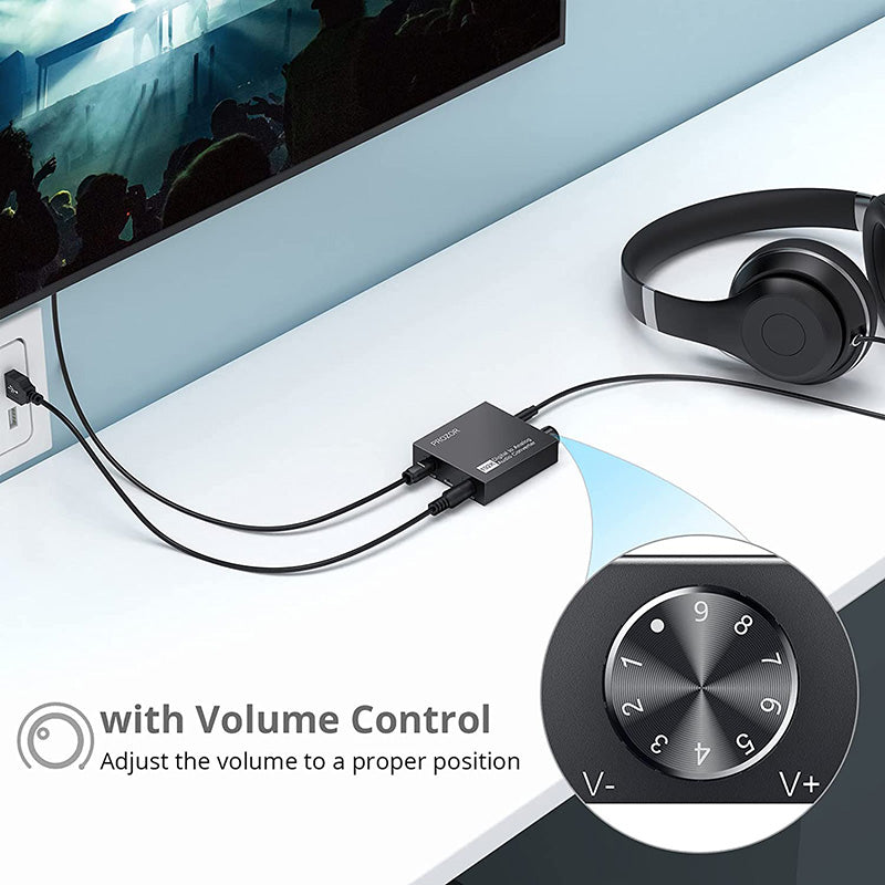 PROZOR 192kHz DAC Digital SPDIF Optical Toslink to 3.5mm Converter