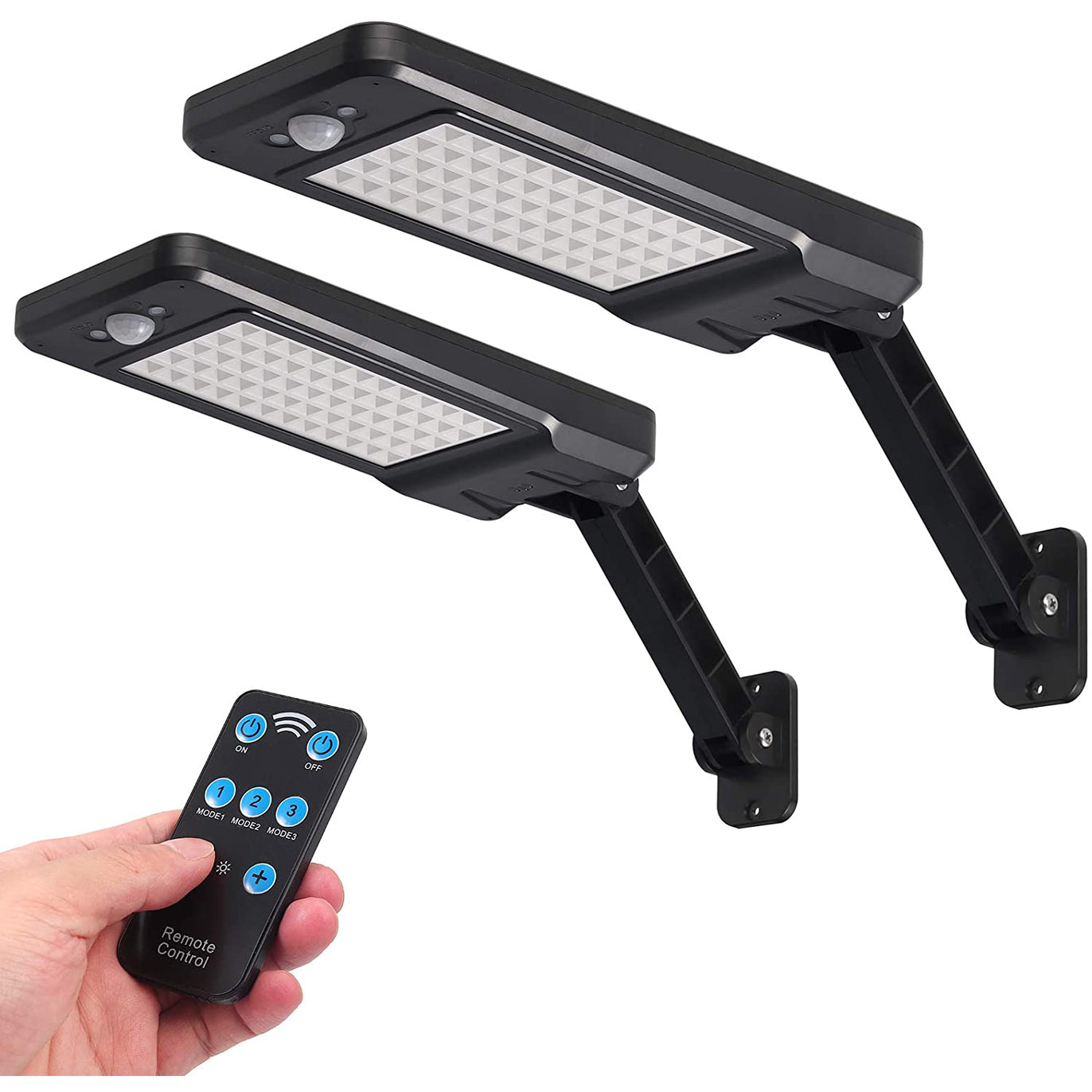 PROZOR Solar Outdoor Lights 2PCS 60 LED Remote Control Lights