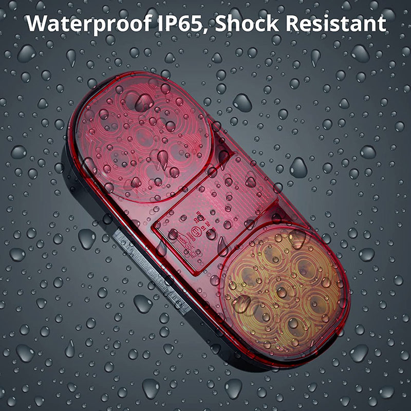 PROZOR 2PCS Tail Lights 18LEDs E-mark E11 Certification Rear Stop Lights 12V