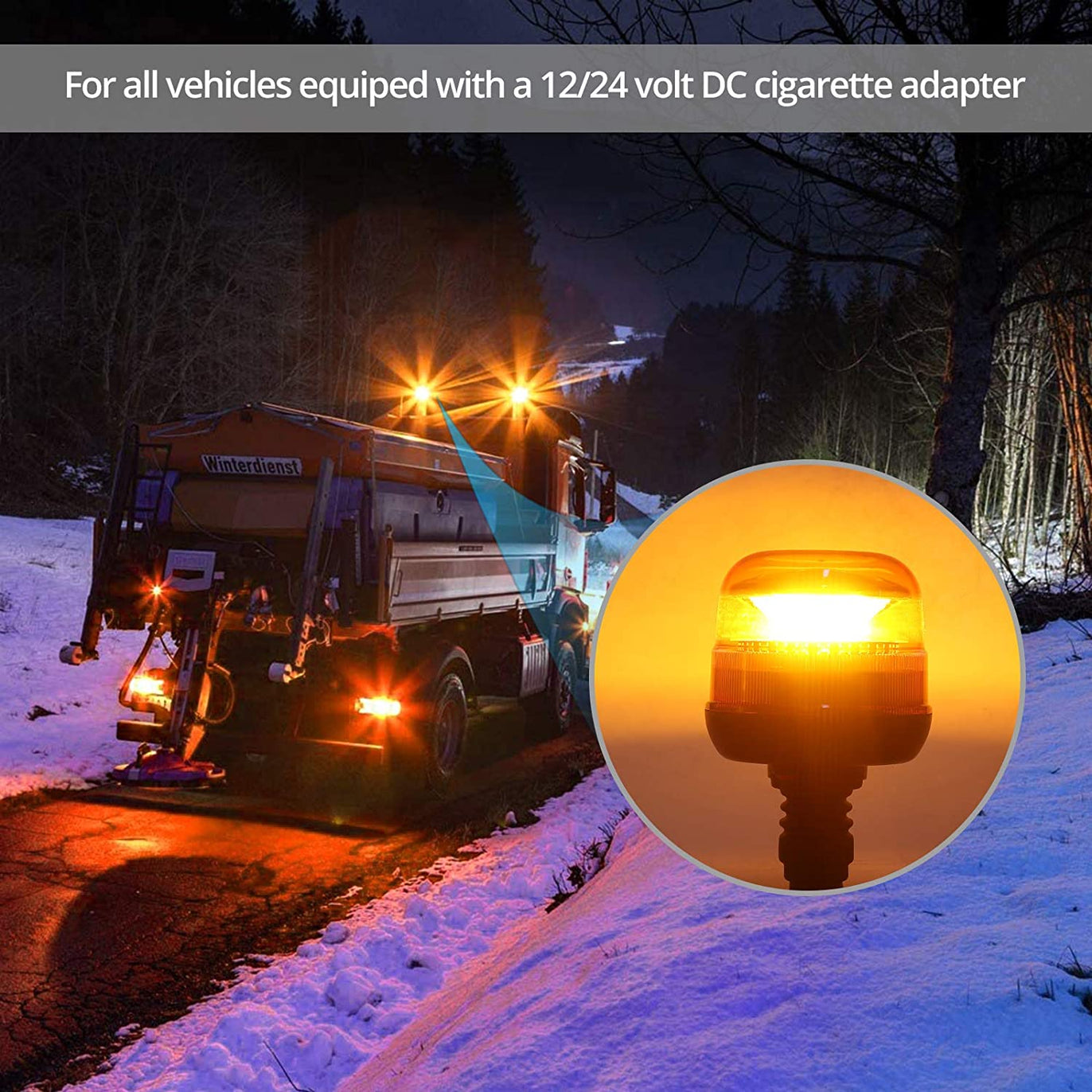 PROZOR LED Beacon Light E-Mark E9 30LEDs Emergency Warning Strobe Light Amber