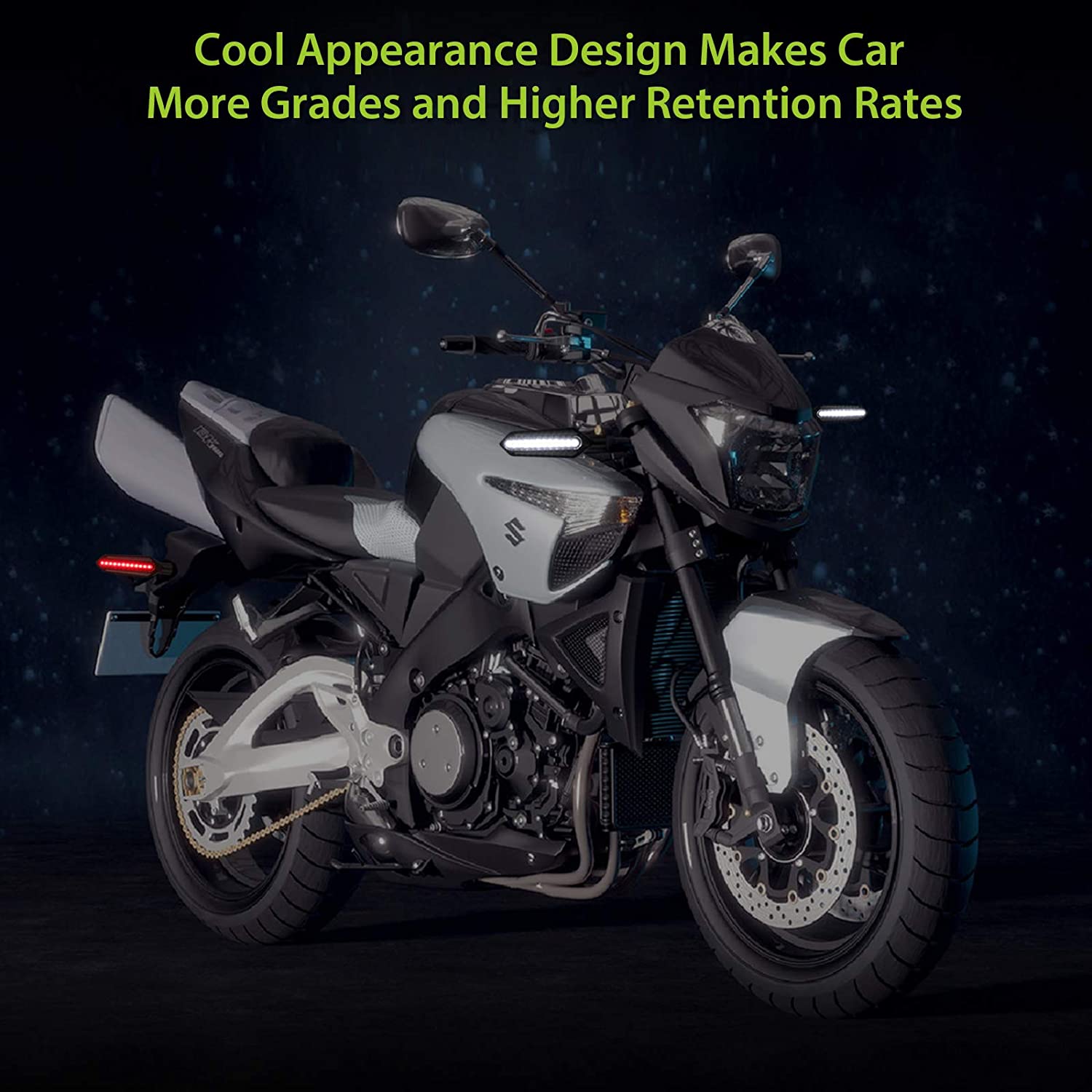 PROZOR 4PCS Motorcycle Turn Signal Lights