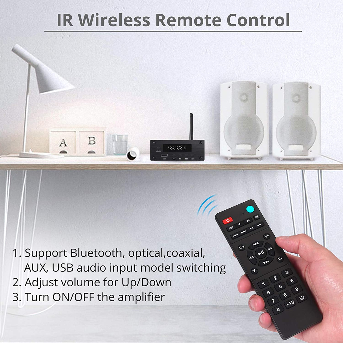 PROZOR 192kHz Bluetooth 5.0 Stereo Audio Amplifier