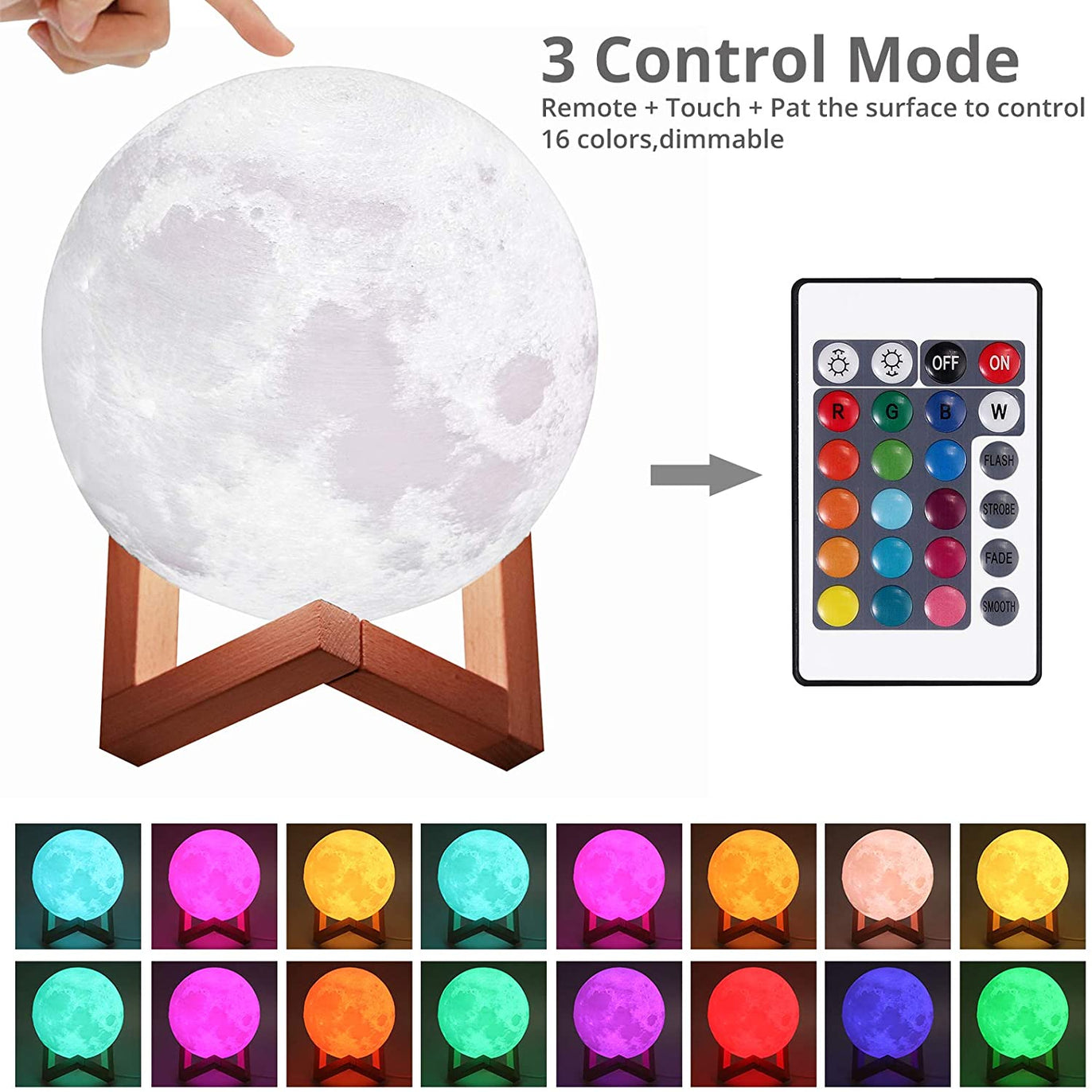 PROZOR 3D Moon Lamp 15cm