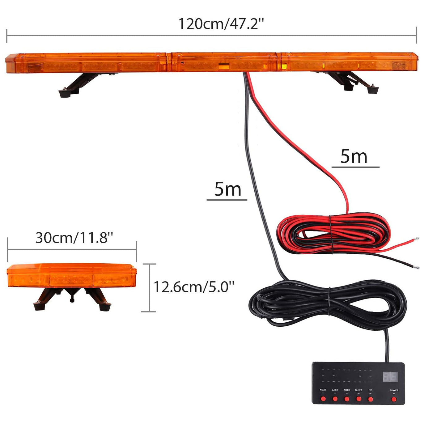 PROZOR Emergency Light Bar 21 Modes 88 Led Warning Light