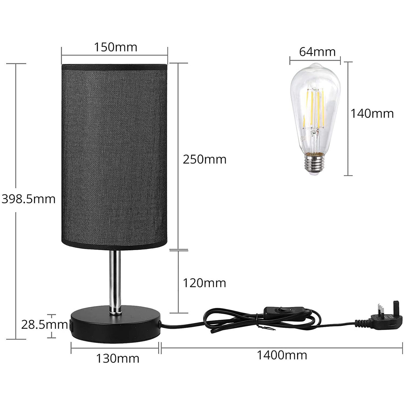 PROZOR E27 6W Touch Control Table Lamp