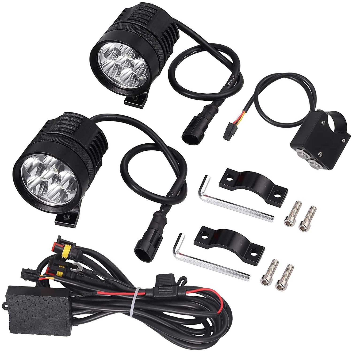 PROZOR 2 PCS 36W Waterproof Front Headlights for Motorcycle