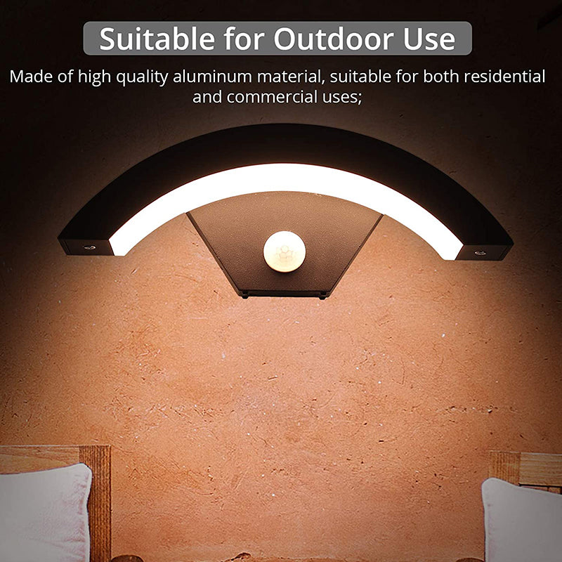 PROZOR 18W LED Wall Light PIR with Motion Sensor Curve