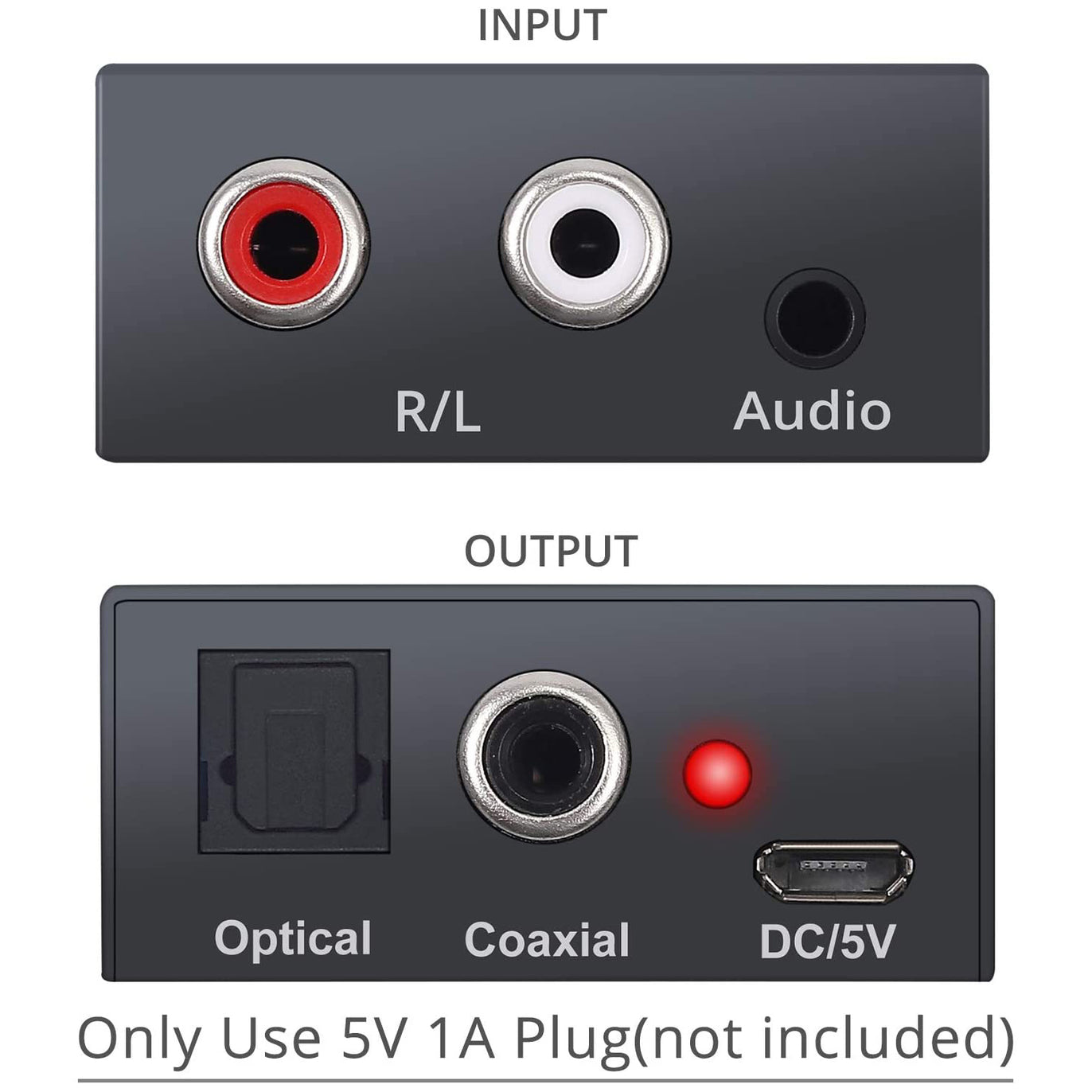 PROZOR Analog to Digital Audio Converter R/L RCA 3.5mm