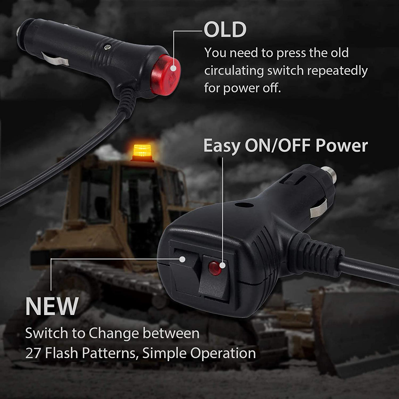 PROZOR Emergency Warning Strobe Light 12V 24V 64 LEDS