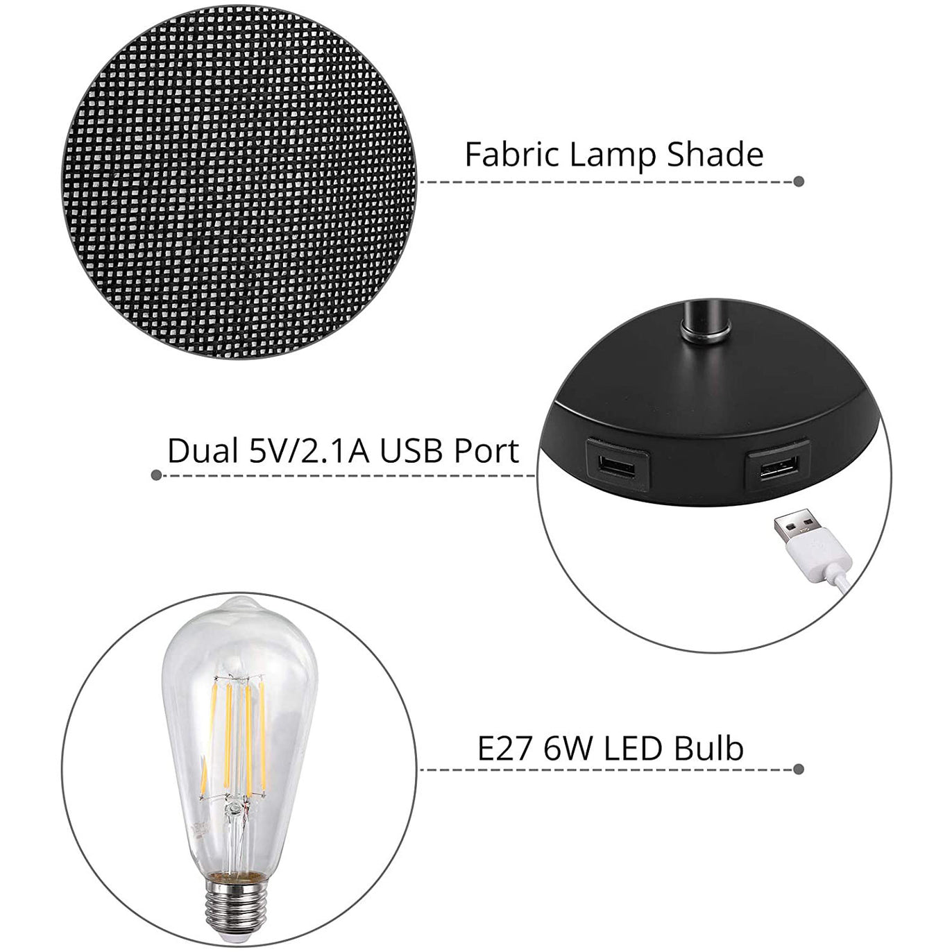 PROZOR E27 6W Touch Control Table Lamp