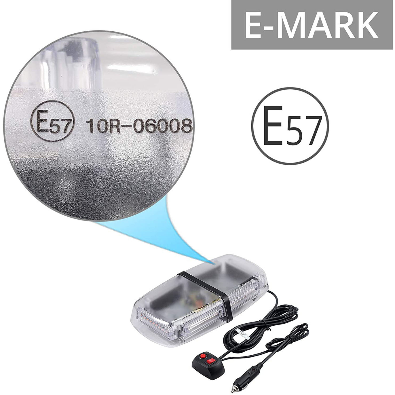 PROZOR 54LED 12V 24V Waterproof Strobe Warning Light