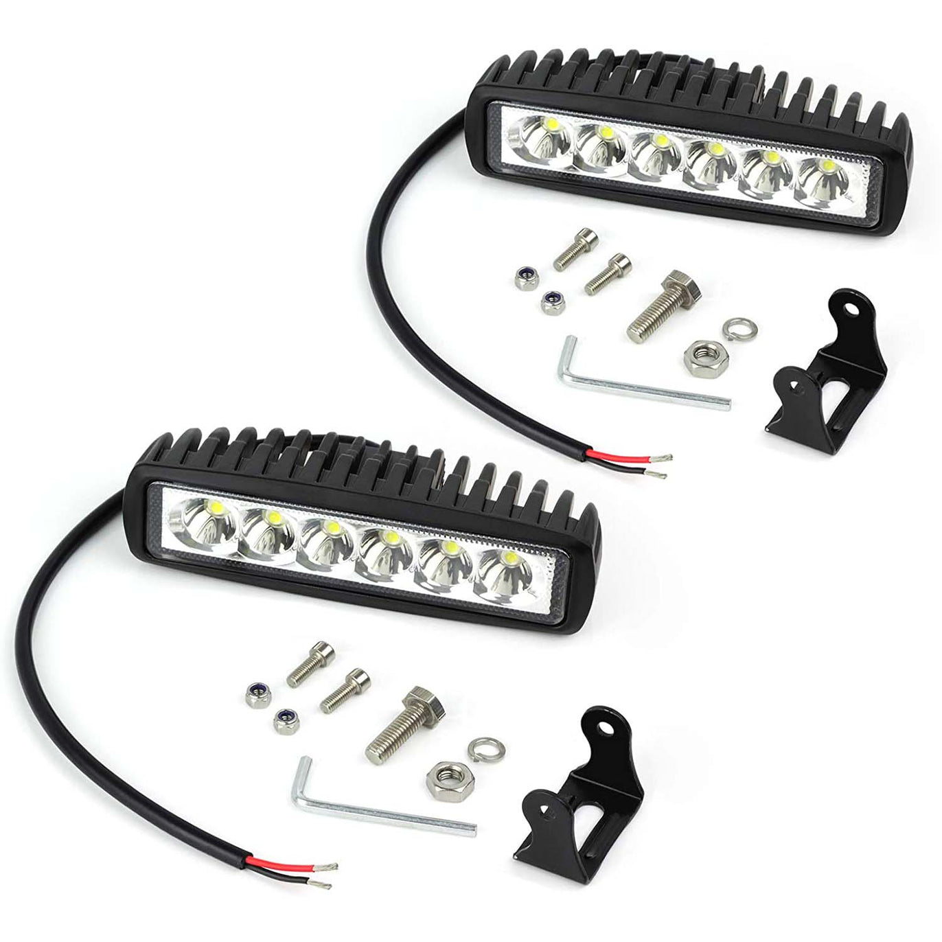 PROZOR 2PCS 18W LED Work Light Bars