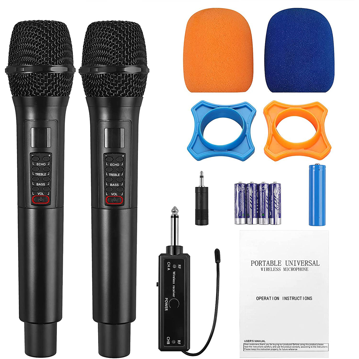 PROZOR Wireless Microphone,UHF Wireless Handheld Dynamic Mic System