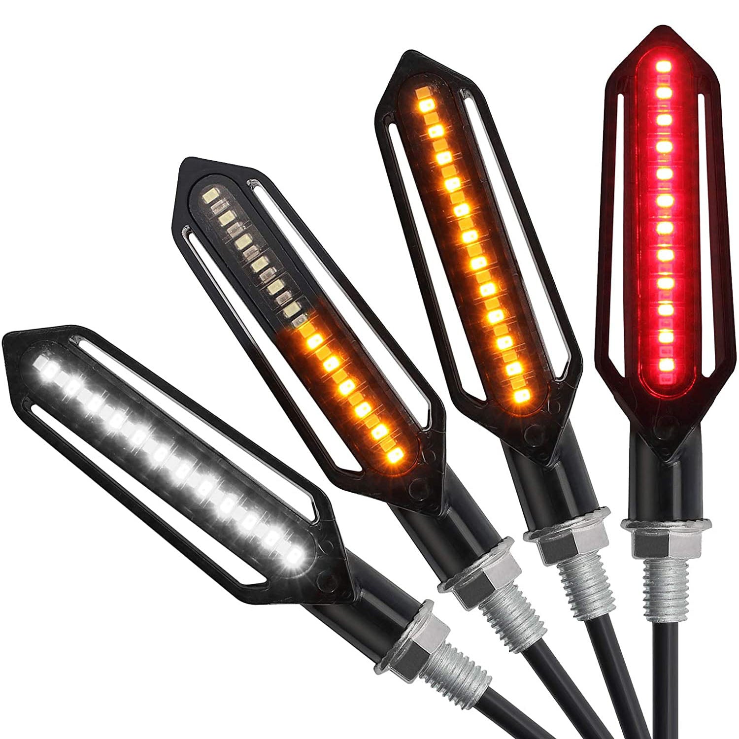 PROZOR 4PCS Motorcycle Turn Signal Lights