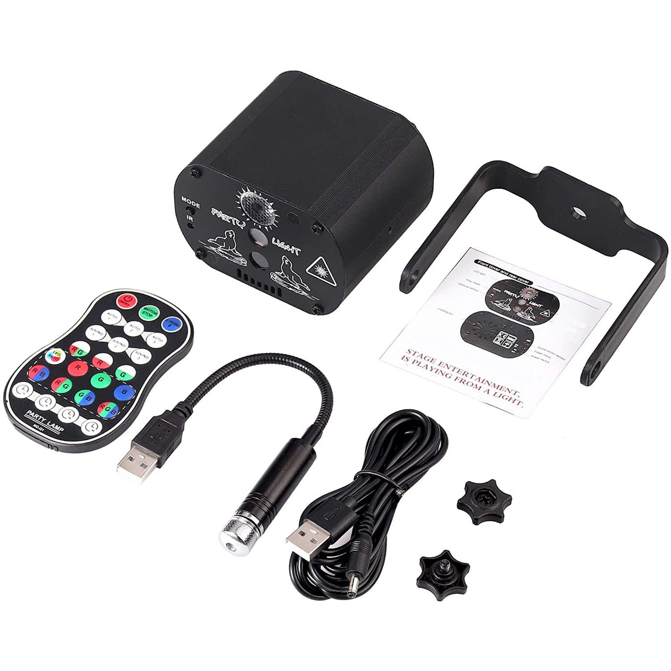 PROZOR LED Party Lights DJ Disco Lights 60 Patterns RGB Stage