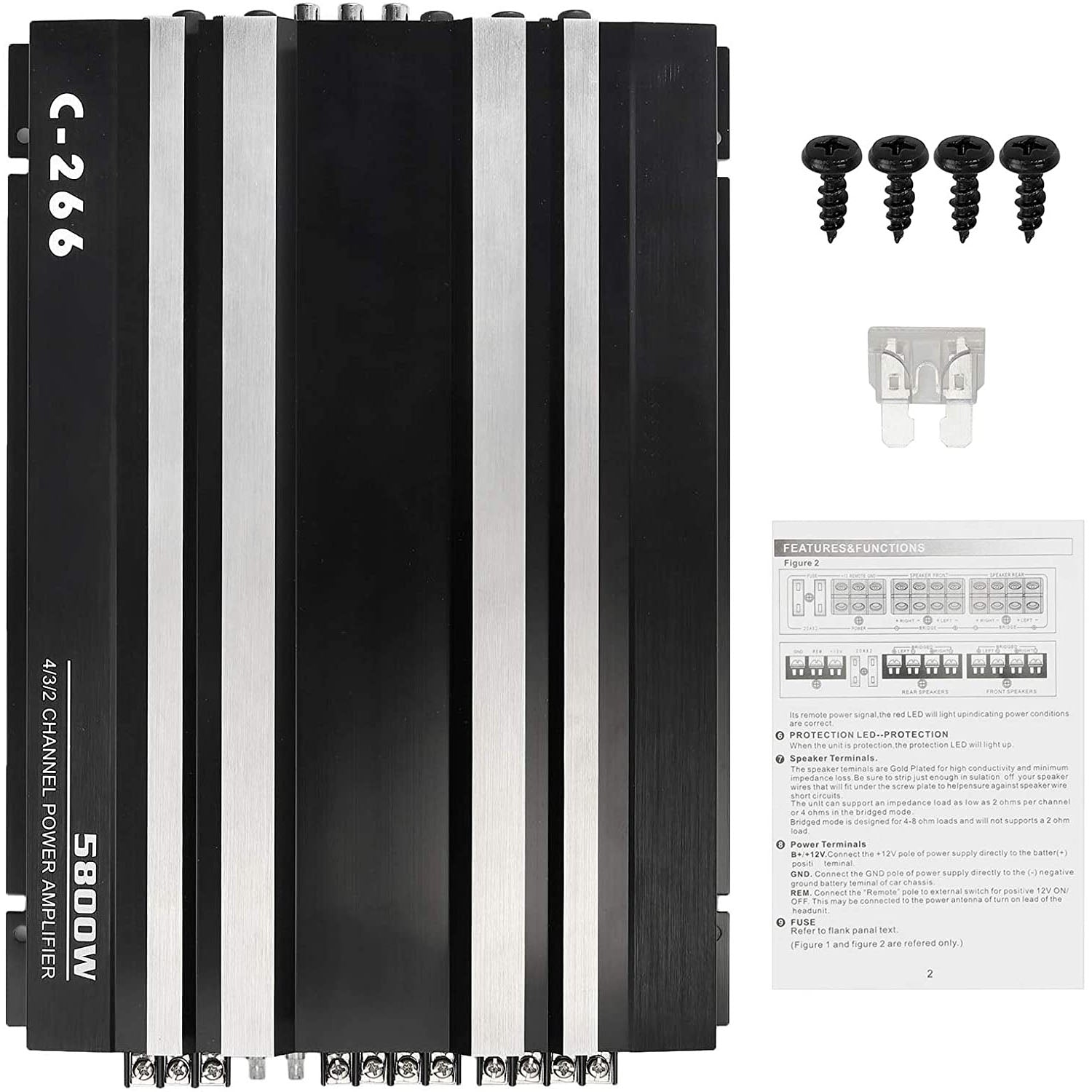 Prozor 4 Channel Car Stereo Audio Power Amplifier