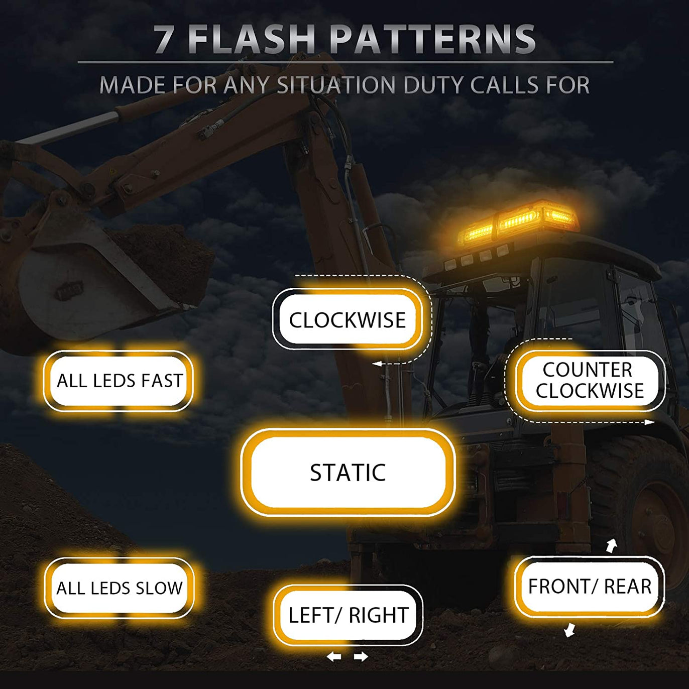 PROZOR 54LED 12V 24V Waterproof Strobe Warning Light