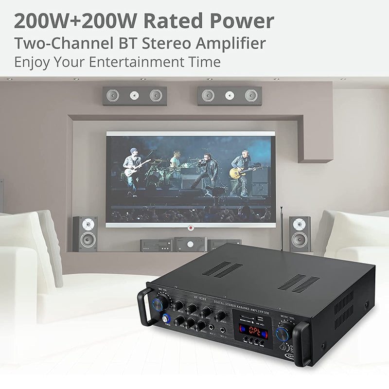 PROZOR Bluetooth Stereo Amplifier Receivers 200W+200W Digital Power Amplifier