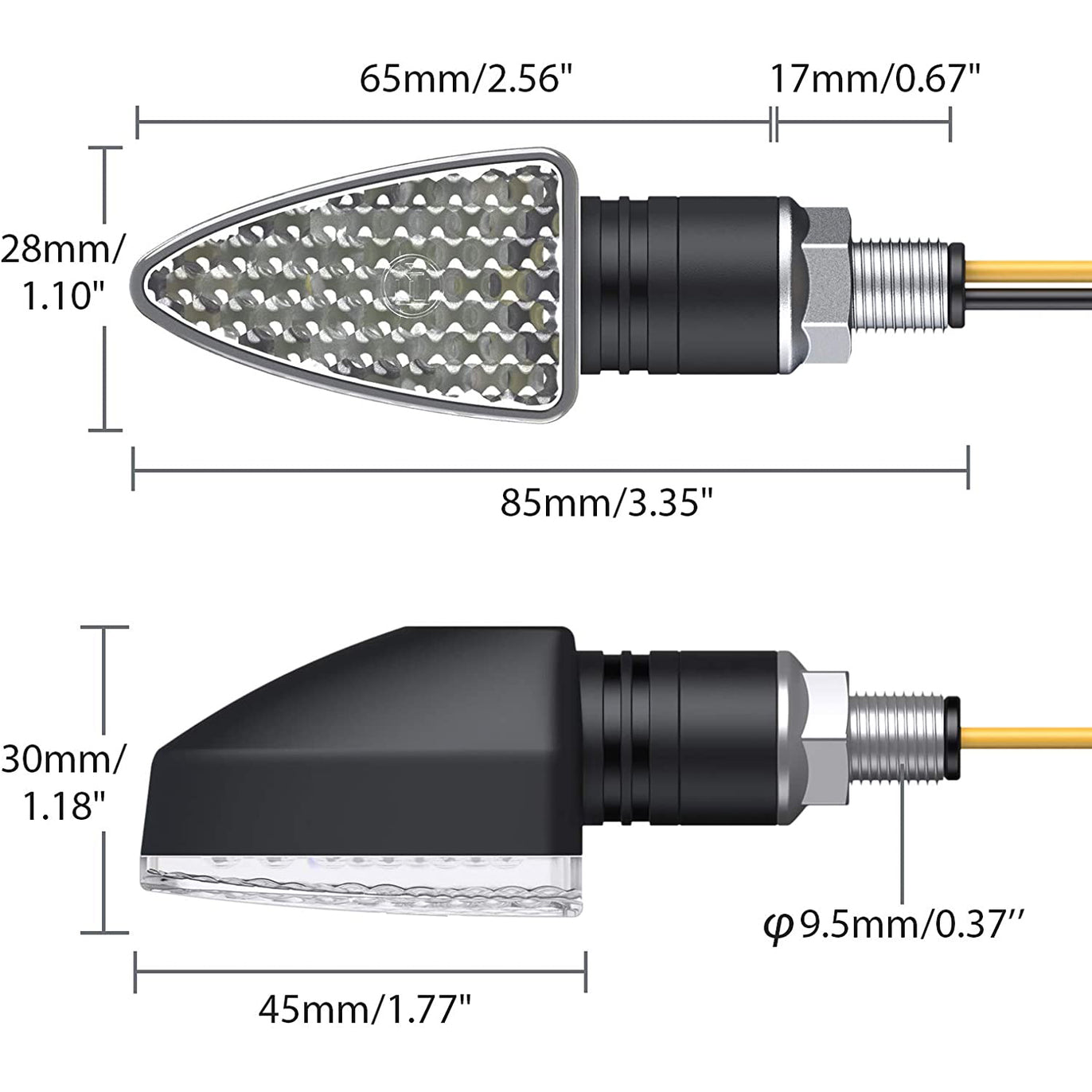PROZOR 4 pcs Turn Signal Indicator Lights for Motorcycle