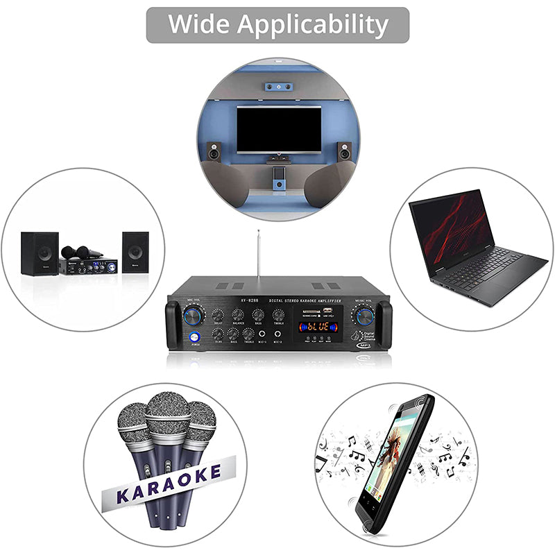 PROZOR Bluetooth Stereo Amplifier Receivers 200W+200W Digital Power Amplifier