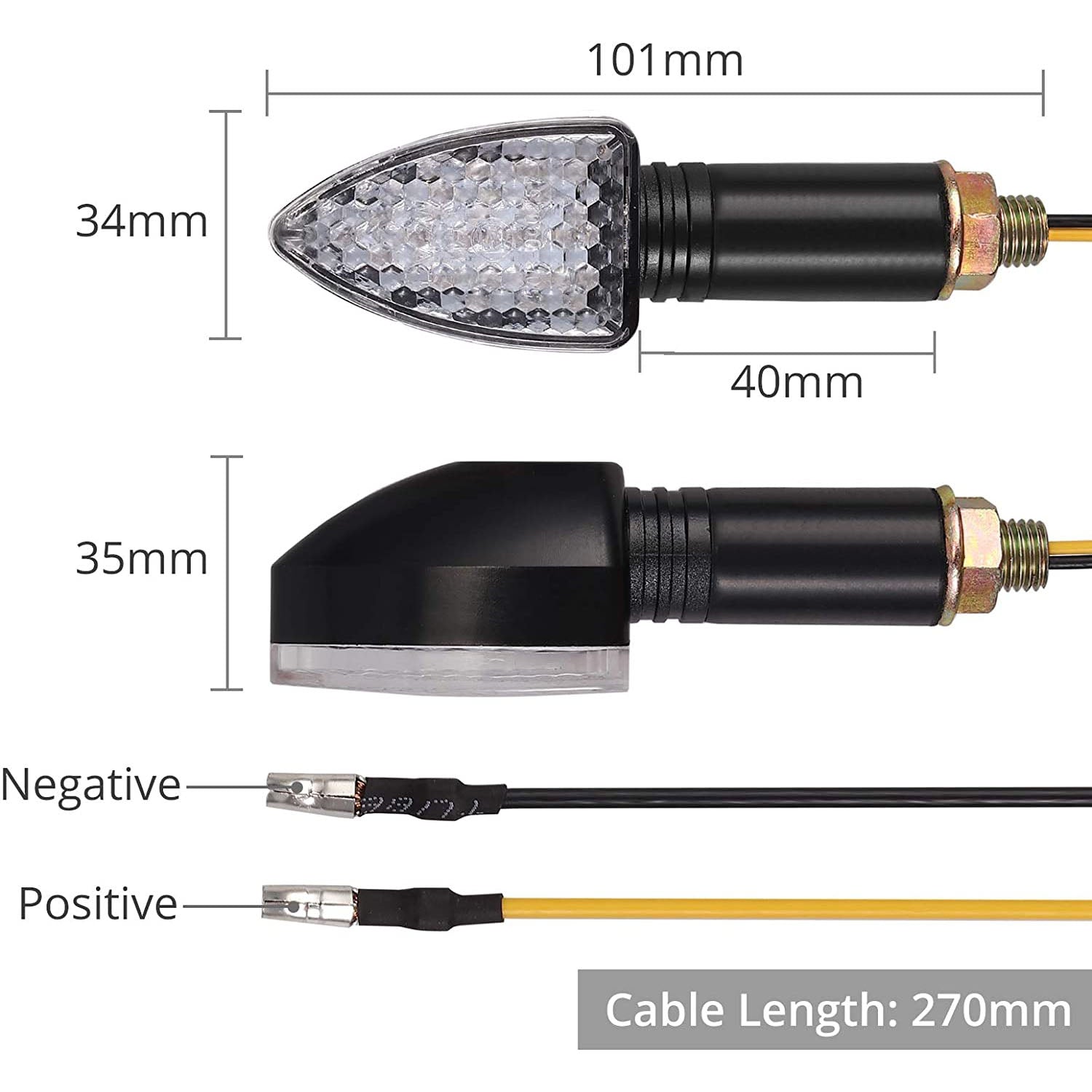 PROZOR 4 pcs Turn Signal Motorbike Indicator Lights