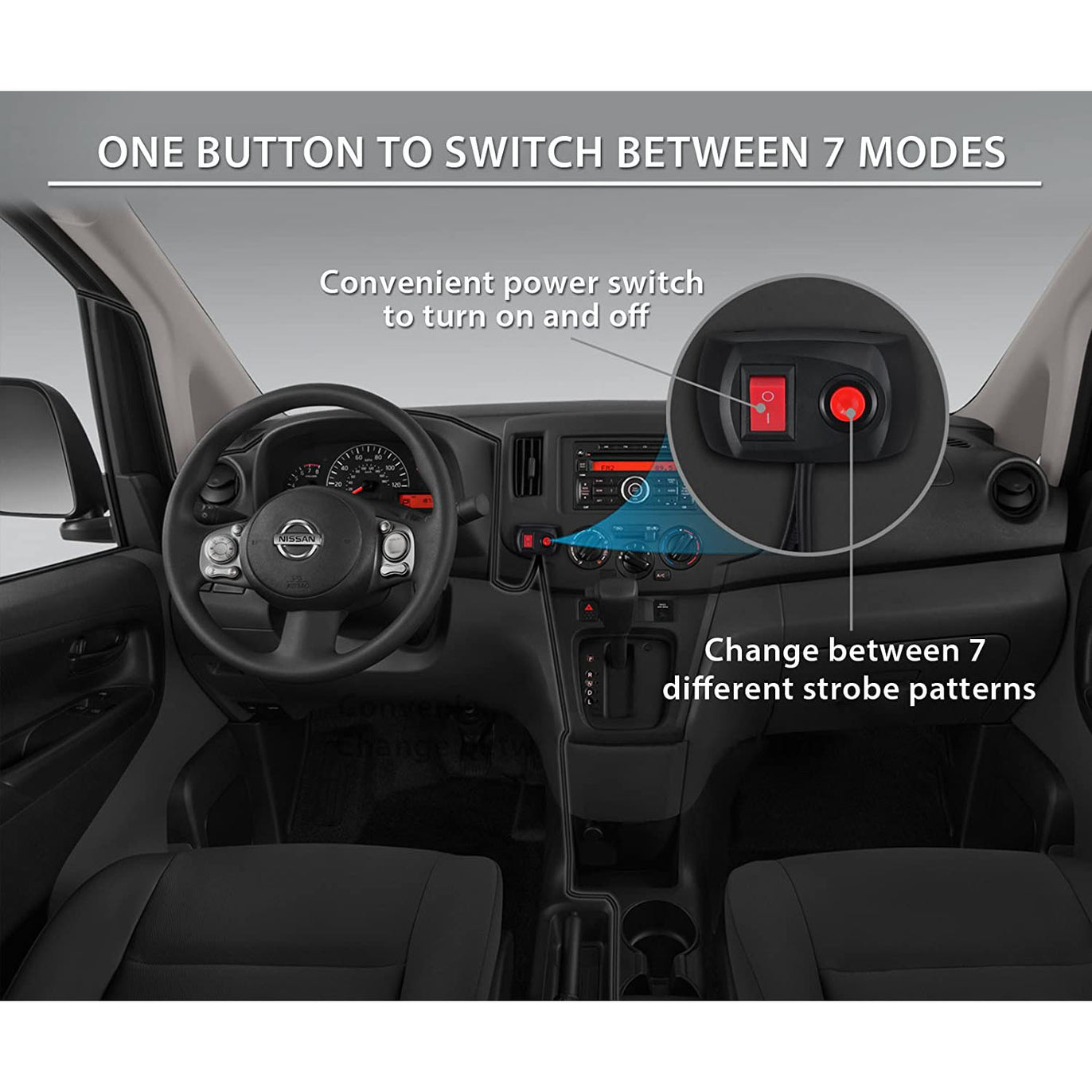 PROZOR Car Roof Light 60W 12/24V Strobe Light