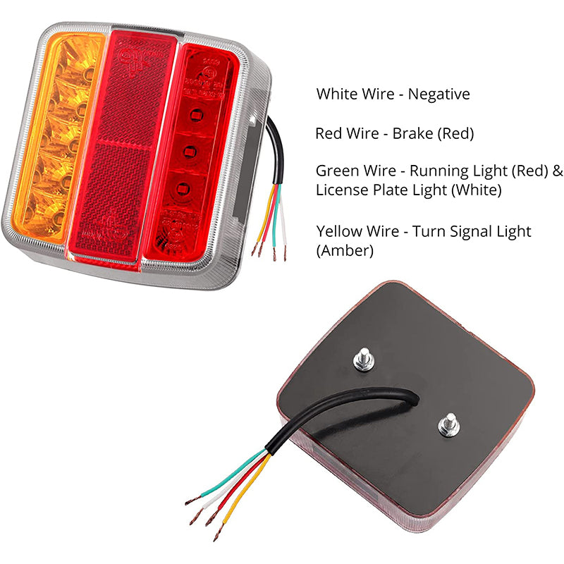 PROZOR 2PCS Tail Lights E-mark E11 Certification Rear Stop Lights 12V 18LEDs