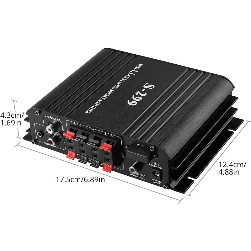 PROZOR HiFi Bluetooth 4.1CH Stereo Audio Amplifier