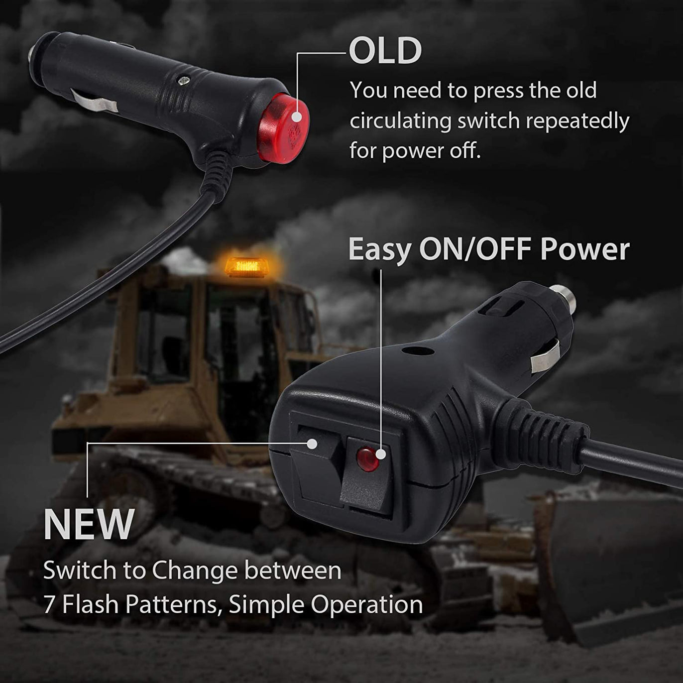 PROZOR 12V/24V 72 LED Waterproof Strobe Warning Light UK