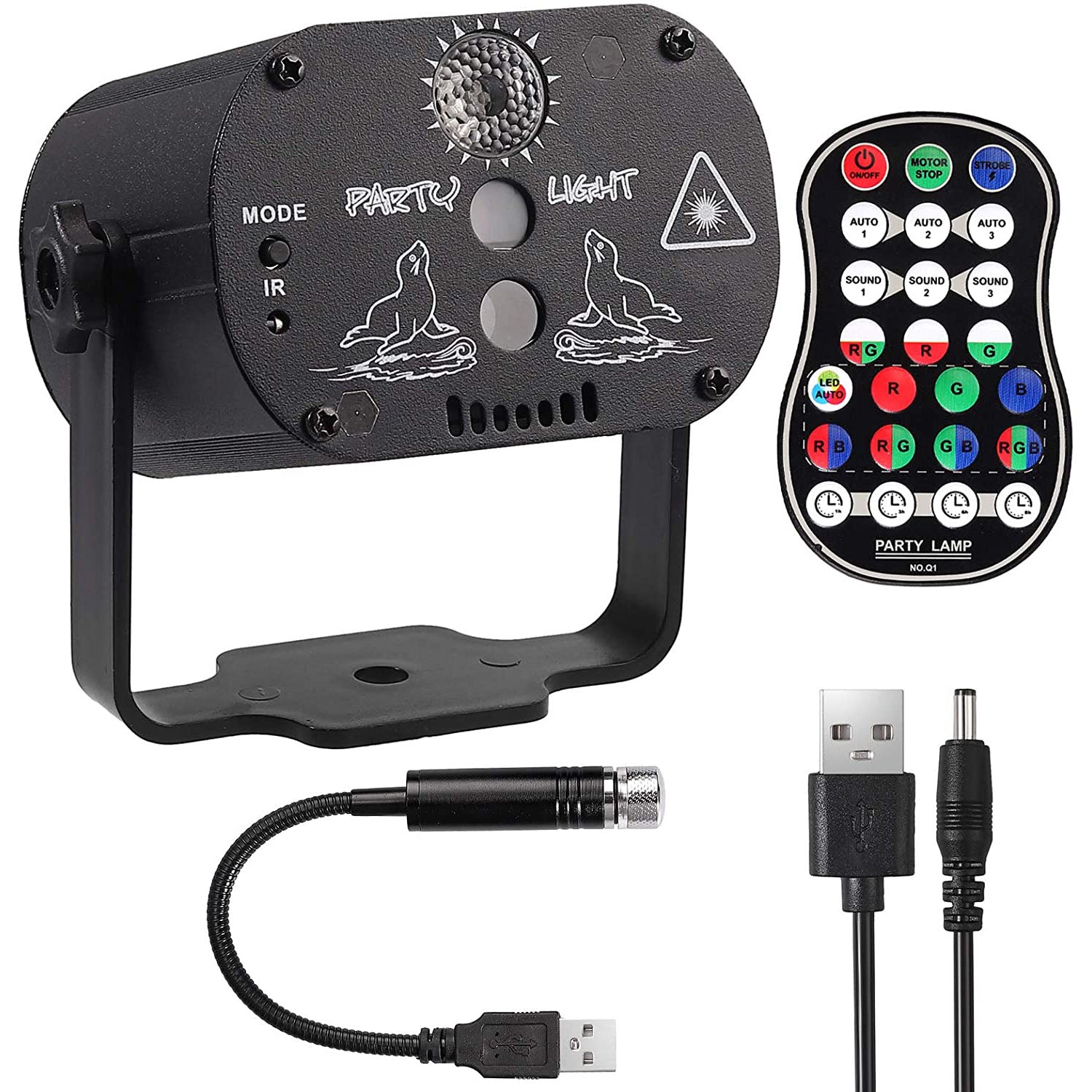 PROZOR LED Party Lights DJ Disco Lights 60 Patterns RGB Stage