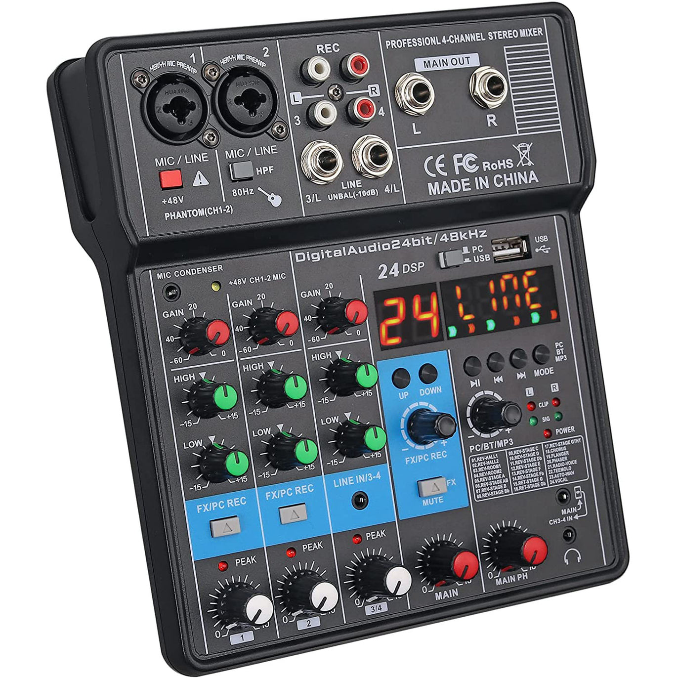 PROZOR 4-Channel Audio Mixer