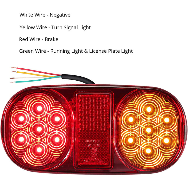 PROZOR 2PCS Tail Lights 18LEDs E-mark E11 Certification Rear Stop Lights 12V