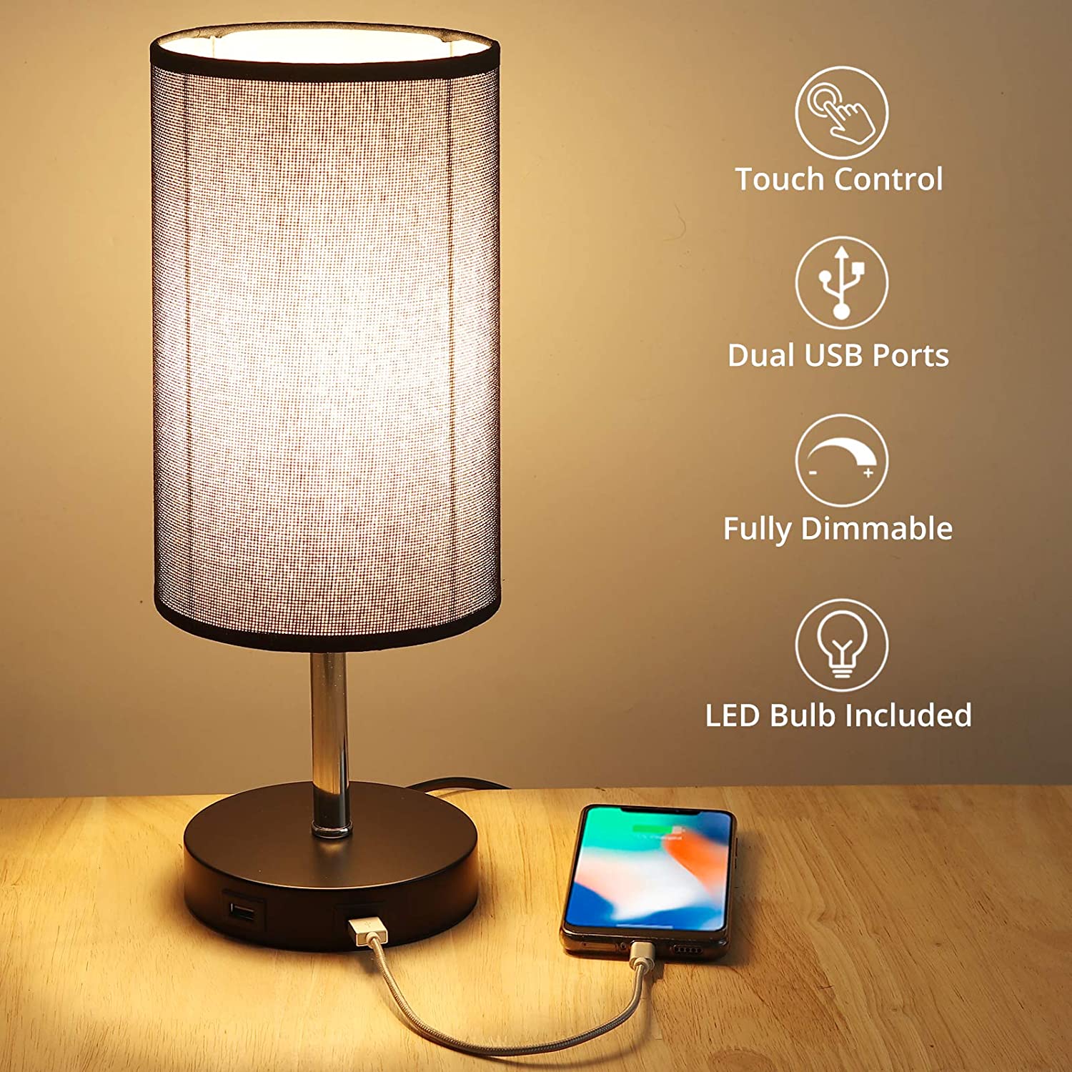 PROZOR E27 6W Touch Control Table Lamp