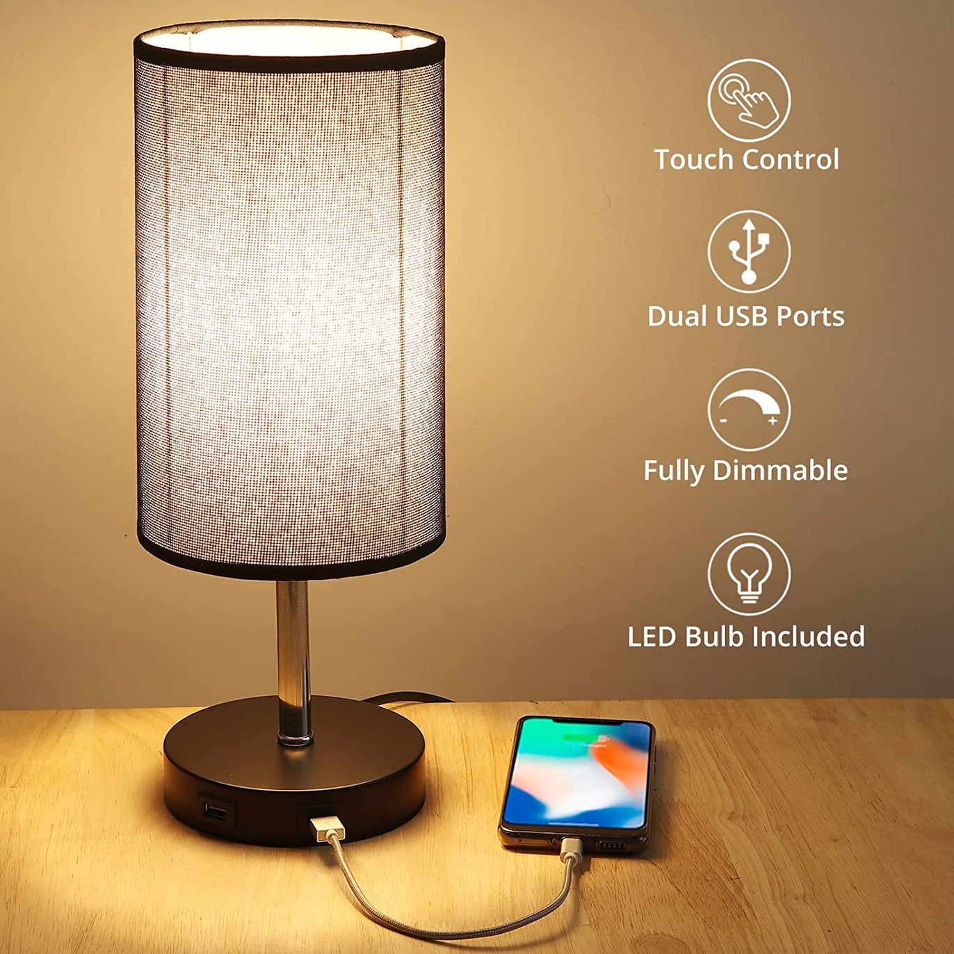 PROZOR E27 6W Touch Control Table Lamp
