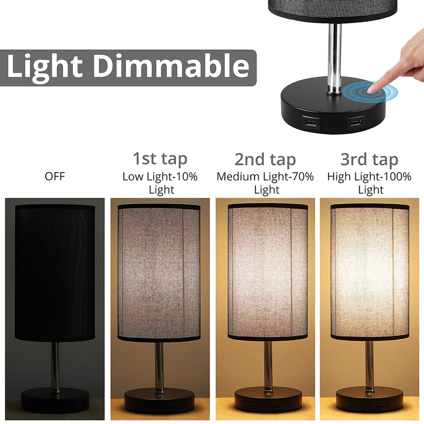 PROZOR E27 6W Touch Control Table Lamp